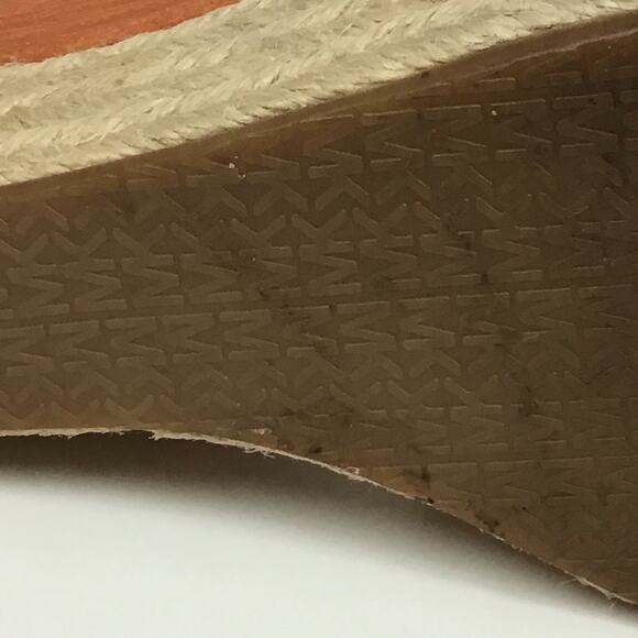 Michael Kors Keli Wedge Leather Espadrille Crossover Heel Sandal Brown Tan 8.5 - Picture 12 of 12